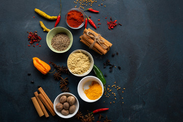 Obraz na płótnie Canvas Aroma and colorful spice and seasoning