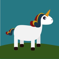 Vector illustration of a Unicorn cartoon