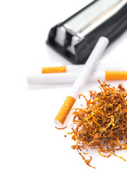 cigarette machine with tobacco and cigarettes