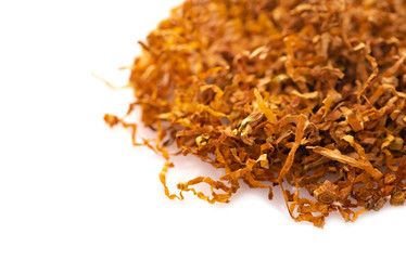 pile of dry tobacco close-up
