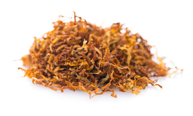 pile of dry tobacco close-up