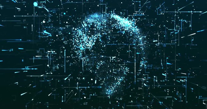 Abstract digital network data background, 3D rendering