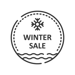 Winter sale line color icon. Special offer sticker. Vector pictogram. Low price sign. Symbol for web page, app, promo.