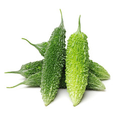 Bitter melon on white background