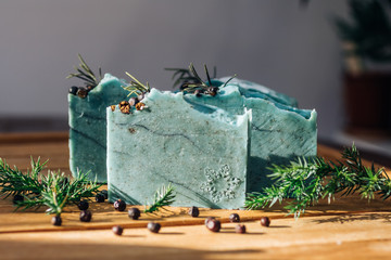 Seasonal pine handmade soap