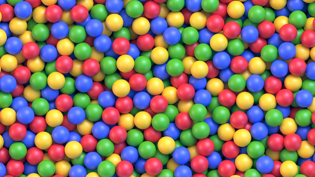 Dry children's pool with colorful plastic balls
