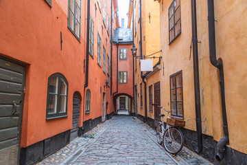 Colorful streets in the Gamla Stan