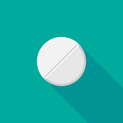 Pills flat icon isolated on white background. Vector illustration.