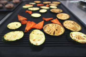 grilled vegetables. Eggplant, bell pepper and zucchini