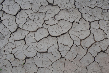 Texture of dry crackled soil dirt or earth during drought.