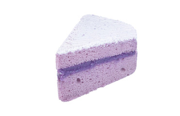 Taro cake isolated on white background with clipping path.