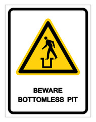 Beware Bottomless Pit Symbol Sign,Vector Illustration, Isolate On White Background Label. EPS10