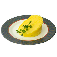 mashed potato plate without background