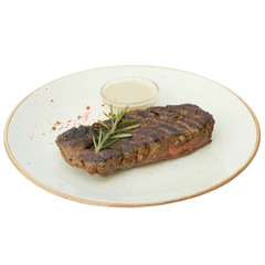 grilled beef steak on a plate