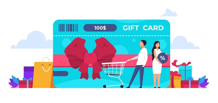 Discount concept. Retail loyalty program, online shop discount and rewards concept with cartoon people. Vector drawing image customer service with concept vivid story gifts program retailer