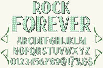 lettering Grunge font typeface vector named vintage Vector illustration,rock forever