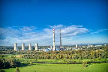 Fototapeta na wymiar Aerial shot of power plant Detmarovice, Czech Detmarovice