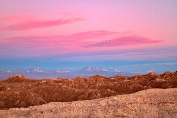 sunset in Moon Valley, Atacama desert, Chile