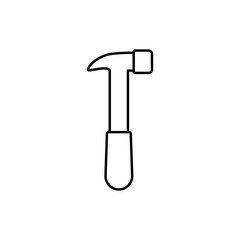 Line icon hammer. Isolated vector illustration of icon sign concept for your web site mobile app logo UI design.