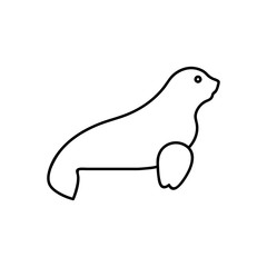 seal silhouette icon. Element of zoo for mobile concept and web apps icon. Outline, thin line icon for website design and development, app development