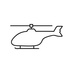 helicopter icon, thin line symbol on white background - vector illustration eps 10