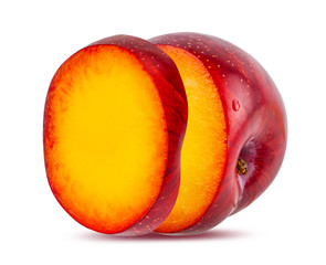 Plum isolated on white background with clipping path