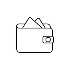 Modern wallet line icon. Premium pictogram isolated on a white background. Vector illustration. Stroke high quality symbol. Wallet icon in modern line style.