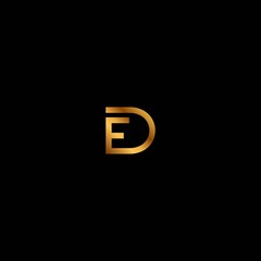 Creative logo design of letter D and E with gold and black background - EPS10 - Vector.