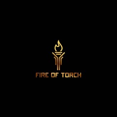 Bold logo design of torch with black background - EPS10 - Vector.