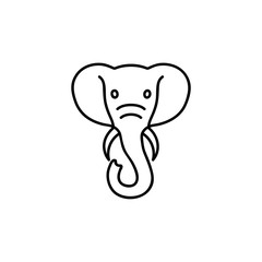 elephant head black white outline logo icon designs vector illustration sign silhouette