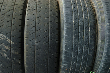 Old black rubber background without tread