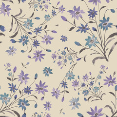  Seamless watercolor pattern bouquets