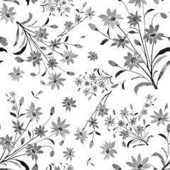 Fototapeta premium Seamless watercolor pattern bouquets