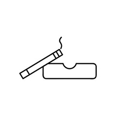 cigarette icon on the white background. ashtray symbol. Thin line icon for website design and development, app development. Premium icon