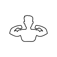 Arm Muscle Illustration - Flat Icon. Isolated vector illustration on white background.