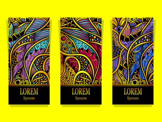 Set of templates luxury product with abstract  floral texture in gold black blue red lilac for cosmetic or perfume or jewelry  or for tea package or for advertising different things 