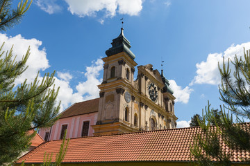 Wallfahrtskirche Mariä Himmelfahrt in Krosno/Polen - obrazy, fototapety, plakaty