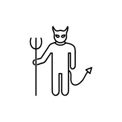 Devil Icon. outline vector sign, linear pictogram isolated on white. Symbol, logo illustration
