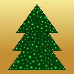 Fototapeta premium Christmas tree with lights. Template of a Christmas tree, element for design, vector