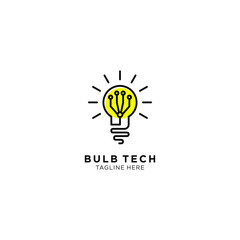 bulb / lamp with tech branch logo template