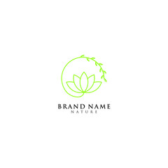 luxury leaf / leaves with circle logo template