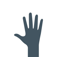hand palm silhouette. Stock Vector illustration isolated on white background.