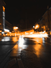 traffic in the city at night