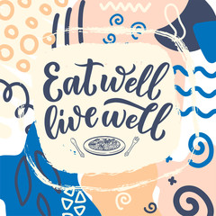 Vector card with hand drawn unique typography design element for greeting cards, decoration, prints and posters. Handwritten lettering quote about kitchen and cooking.