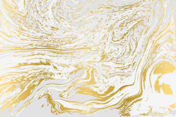 Gray and gold agate ripplle pattern. Pale beautiful marble background.