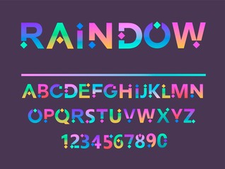 Color rainbow very happy font