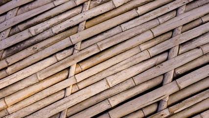 close up old bamboo bridge background and texture       
