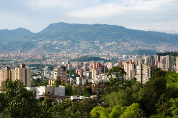 Fototapeta na wymiar Urban panoramic, cityscape of Medellin
