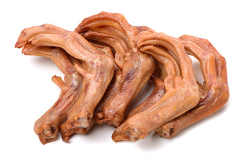 duck feet on white background