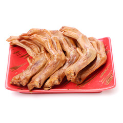 duck feet on white background